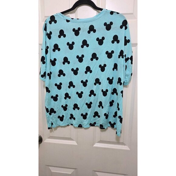 Disney Mickey Mouse Print Light Blue Pajama Top Women's Size L/G - Picture 3 of 7